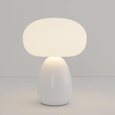 Modern Minimalist Round Cylinder Mushroom Round Ball PE Ceramic LED Table Lamp For Bedroom