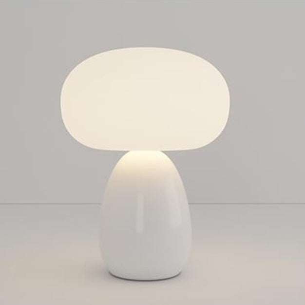 Modern Minimalist Round Cylinder Mushroom Round Ball PE Ceramic LED Table Lamp For Bedroom