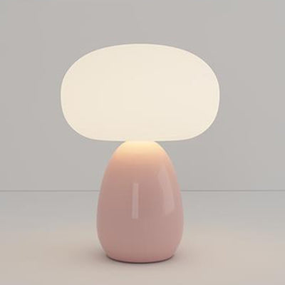 Modern Minimalist Round Cylinder Mushroom Round Ball PE Ceramic LED Table Lamp For Bedroom