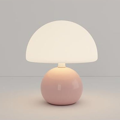 Modern Minimalist Round Cylinder Mushroom Round Ball PE Ceramic LED Table Lamp For Bedroom