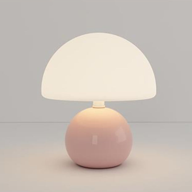 Modern Minimalist Round Cylinder Mushroom Round Ball PE Ceramic LED Table Lamp For Bedroom