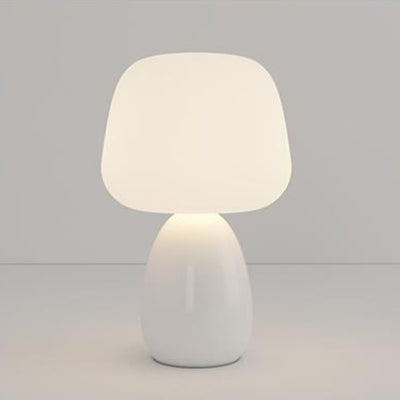 Modern Minimalist Round Cylinder Mushroom Round Ball PE Ceramic LED Table Lamp For Bedroom