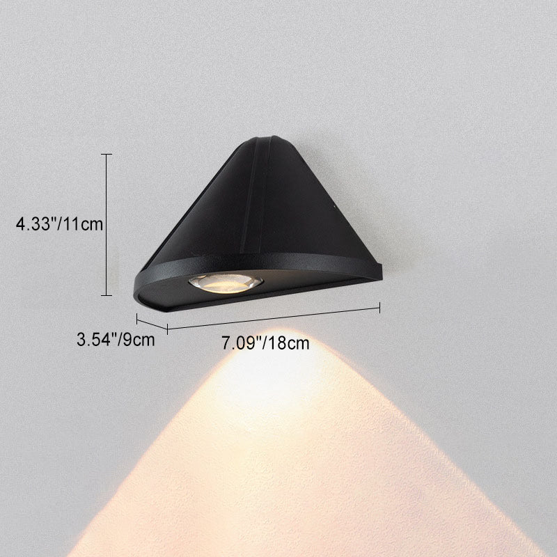 Modern Minimalist Triangle Waterproof Lens Aluminum LED Wall Sconce Lamp For Outdoor Patio