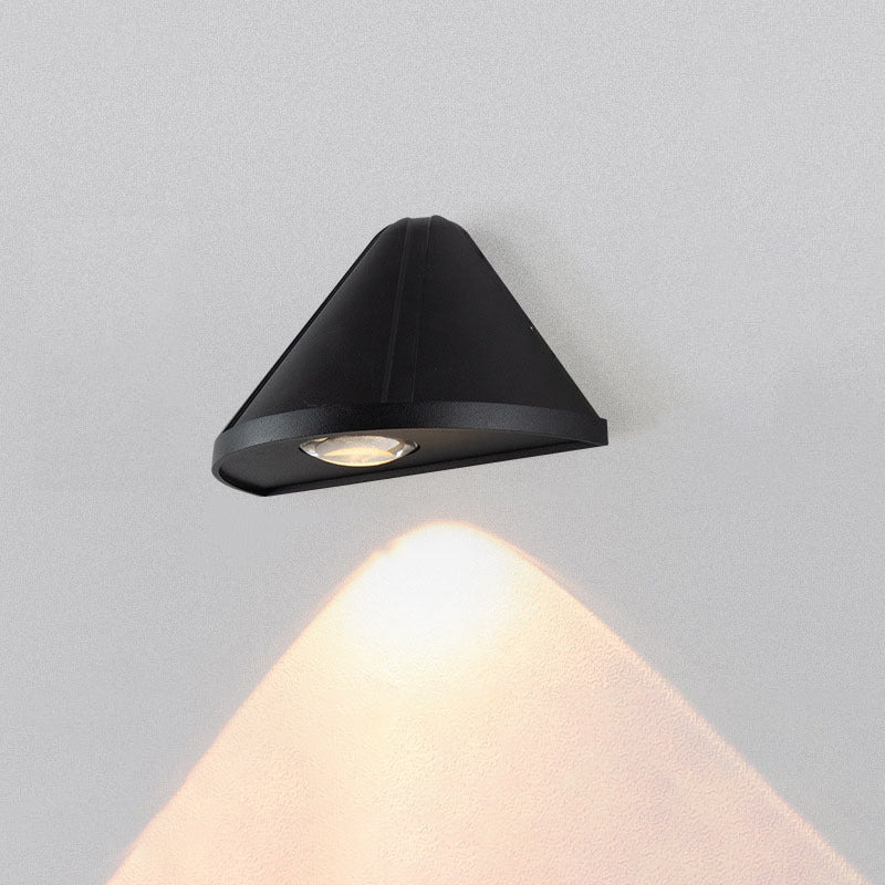 Modern Minimalist Triangle Waterproof Lens Aluminum LED Wall Sconce Lamp For Outdoor Patio