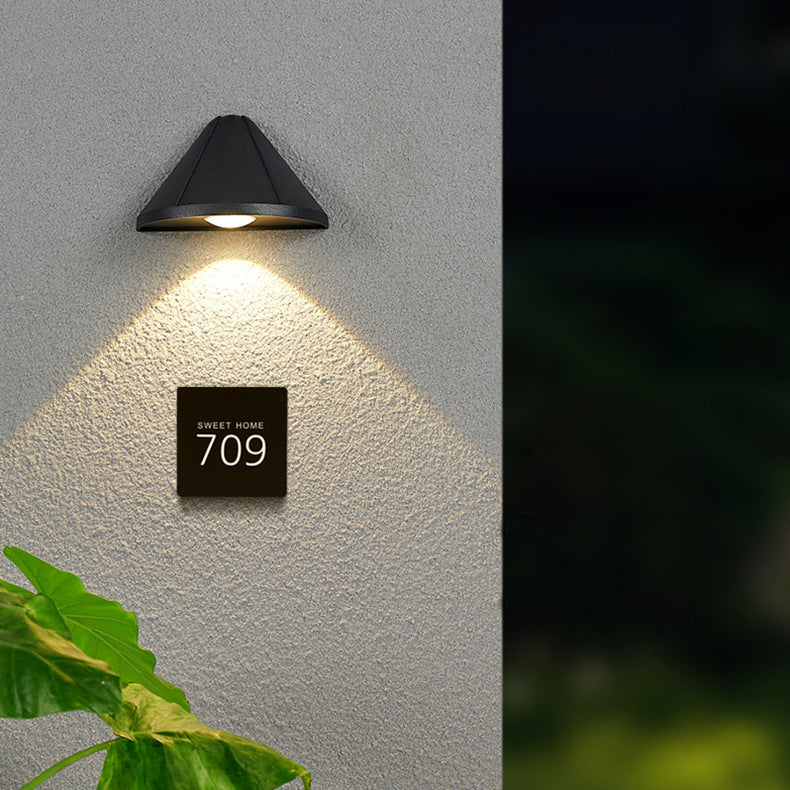 Modern Minimalist Triangle Waterproof Lens Aluminum LED Wall Sconce Lamp For Outdoor Patio