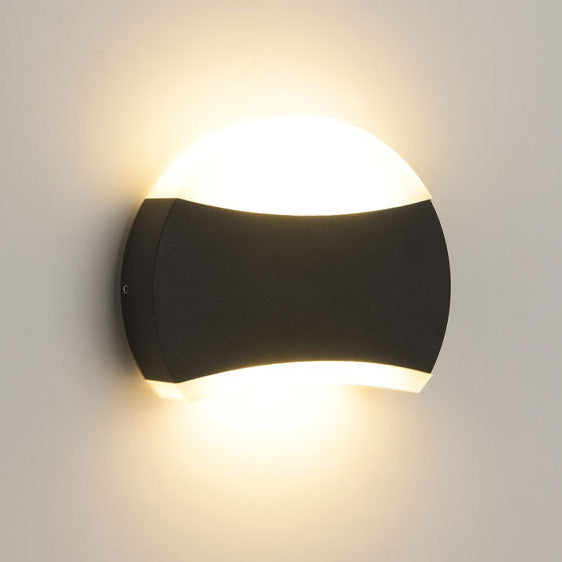 Modern Minimalist Triangle Semicircle Round Acrylic Aluminum LED Wall Sconce Lamp For Outdoor Patio