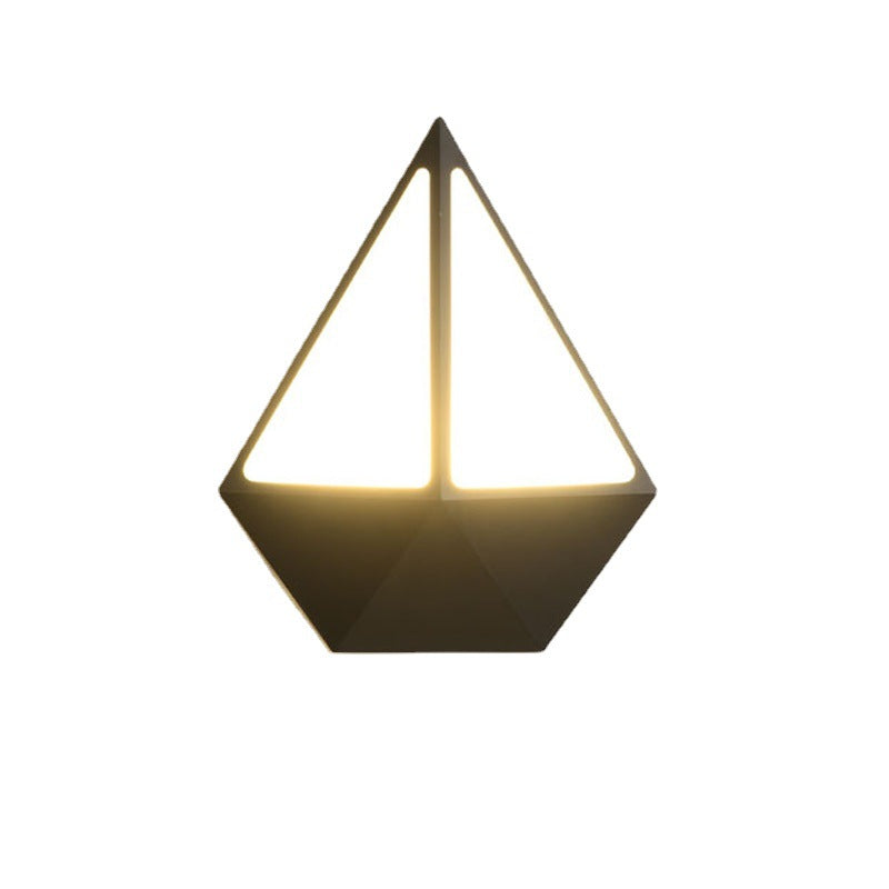 Modern Minimalist Triangle Semicircle Round Acrylic Aluminum LED Wall Sconce Lamp For Outdoor Patio