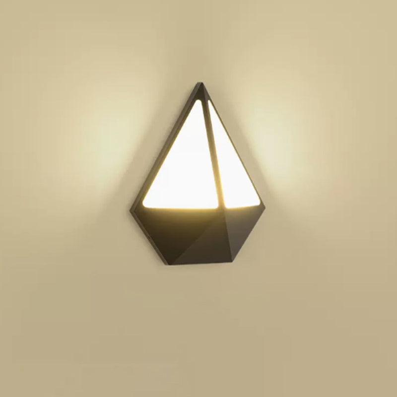 Modern Minimalist Triangle Semicircle Round Acrylic Aluminum LED Wall Sconce Lamp For Outdoor Patio