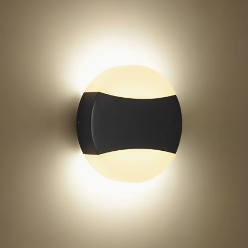 Modern Minimalist Triangle Semicircle Round Acrylic Aluminum LED Wall Sconce Lamp For Outdoor Patio