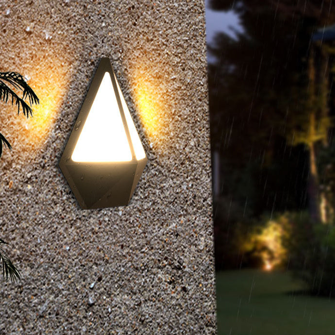 Modern Minimalist Triangle Semicircle Round Acrylic Aluminum LED Wall Sconce Lamp For Outdoor Patio