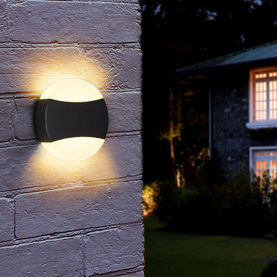 Modern Minimalist Triangle Semicircle Round Acrylic Aluminum LED Wall Sconce Lamp For Outdoor Patio