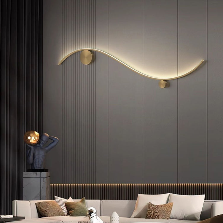 Moderne minimalistische Kupfer Silica Linie Welle Kreis LED Wandleuchte Lampe für Flur 