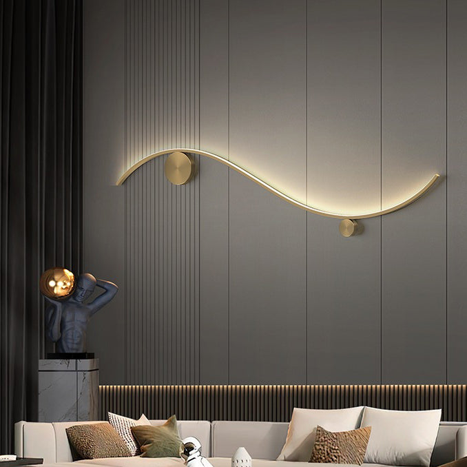 Moderne minimalistische Kupfer Silica Linie Welle Kreis LED Wandleuchte Lampe für Flur 