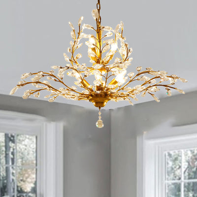 Traditional French Iron Crystal Branch 7/8/9/12 Light Chandeliers For Dining Room