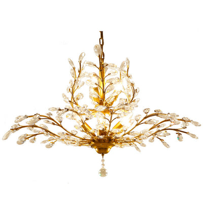 Traditional French Iron Crystal Branch 7/8/9/12 Light Chandeliers For Dining Room