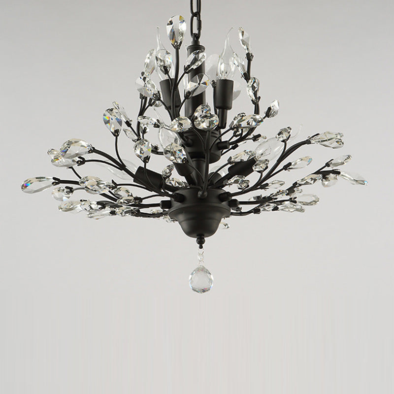 Traditional French Iron Crystal Branch 7/8/9/12 Light Chandeliers For Dining Room