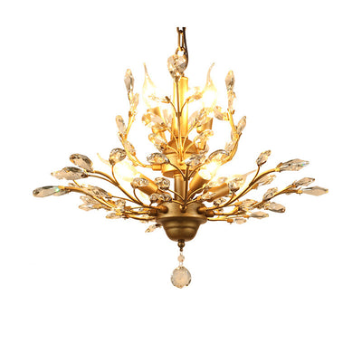 Traditional French Iron Crystal Branch 7/8/9/12 Light Chandeliers For Dining Room