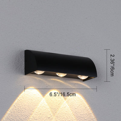 Modern Simplicity Waterproof Arched Cylindrical Aluminium PC LED Wall Sconce Lamp For Outdoor Patio