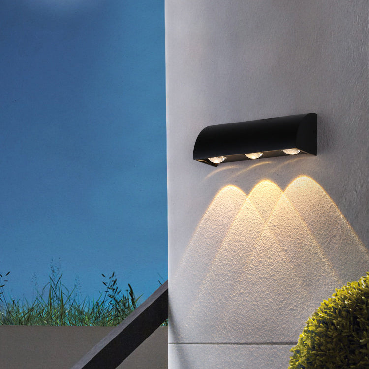 Modern Simplicity Waterproof Arched Cylindrical Aluminium PC LED Wall Sconce Lamp For Outdoor Patio