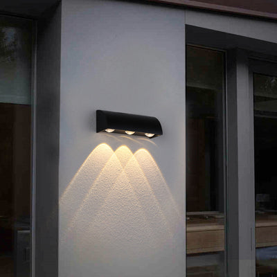 Modern Simplicity Waterproof Arched Cylindrical Aluminium PC LED Wall Sconce Lamp For Outdoor Patio