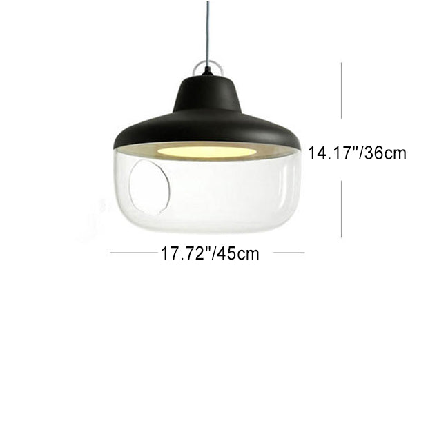 Contemporary Scandinavian Acrylic Bowl 1-Light Pendant Light For Dining Room