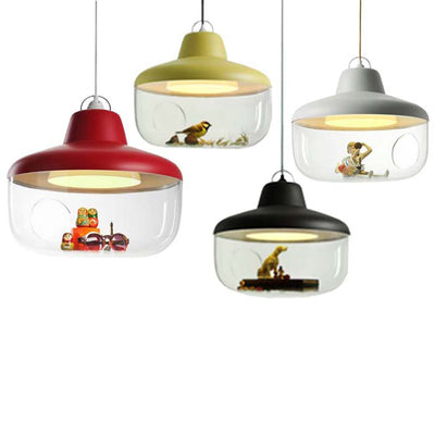 Contemporary Scandinavian Acrylic Bowl 1-Light Pendant Light For Dining Room