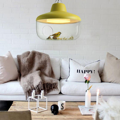 Contemporary Scandinavian Acrylic Bowl 1-Light Pendant Light For Dining Room