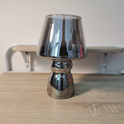 Contemporary Scandinavian Glass Cylinder Wine Cup 1-Light Table Lamp For Bedside