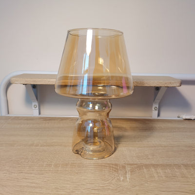 Contemporary Scandinavian Glass Cylinder Wine Cup 1-Light Table Lamp For Bedside