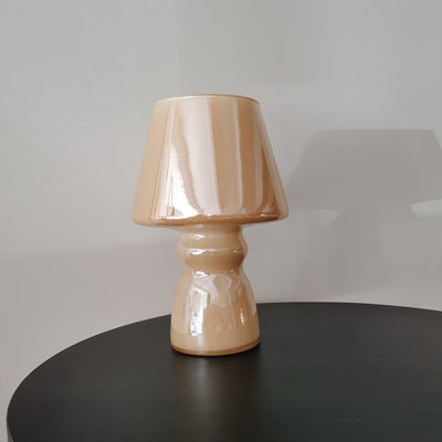 Contemporary Scandinavian Glass Cylinder Wine Cup 1-Light Table Lamp For Bedside