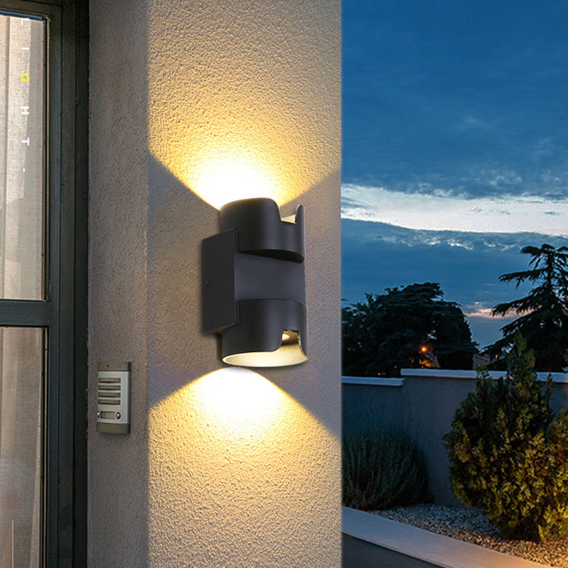 Modern Simplicity Waterproof Aluminium Glass Cylinder LED Wall Sconce Lamp For Outdoor Patio