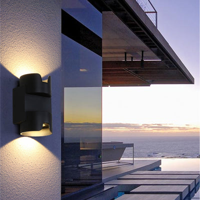 Modern Simplicity Waterproof Aluminium Glass Cylinder LED Wall Sconce Lamp For Outdoor Patio