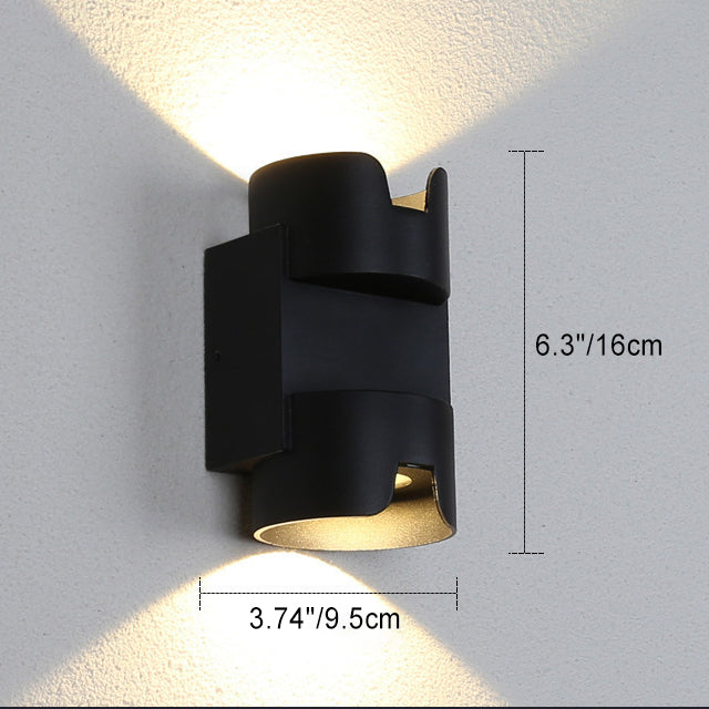 Modern Simplicity Waterproof Aluminium Glass Cylinder LED Wall Sconce Lamp For Outdoor Patio