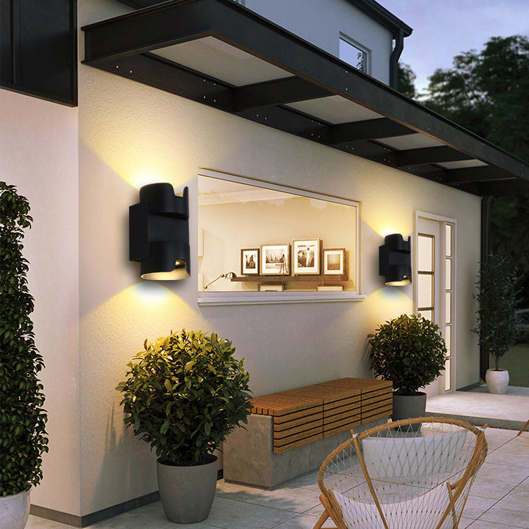 Modern Simplicity Waterproof Aluminium Glass Cylinder LED Wall Sconce Lamp For Outdoor Patio