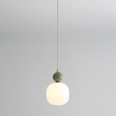 Contemporary Nordic Resin PE Ball Cylinder 1-Light Pendant Light For Bedside