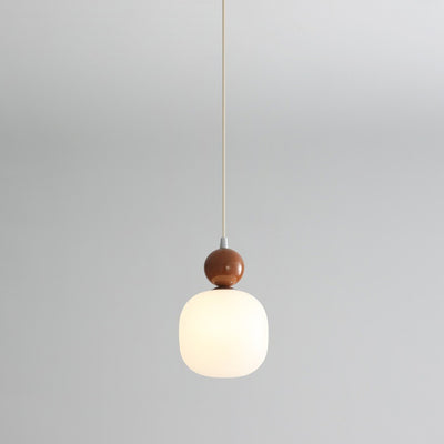 Contemporary Nordic Resin PE Ball Cylinder 1-Light Pendant Light For Bedside