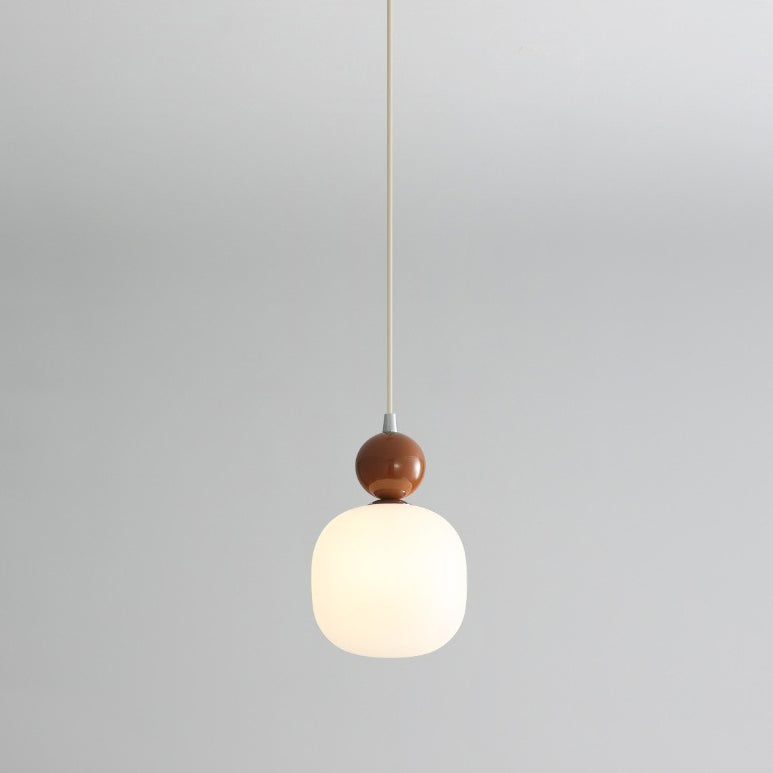 Contemporary Nordic Resin PE Ball Cylinder 1-Light Pendant Light For Bedside