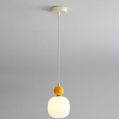 Contemporary Nordic Resin PE Ball Cylinder 1-Light Pendant Light For Bedside