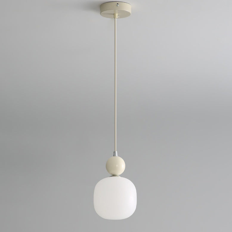 Contemporary Nordic Resin PE Ball Cylinder 1-Light Pendant Light For Bedside