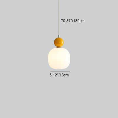 Contemporary Nordic Resin PE Ball Cylinder 1-Light Pendant Light For Bedside