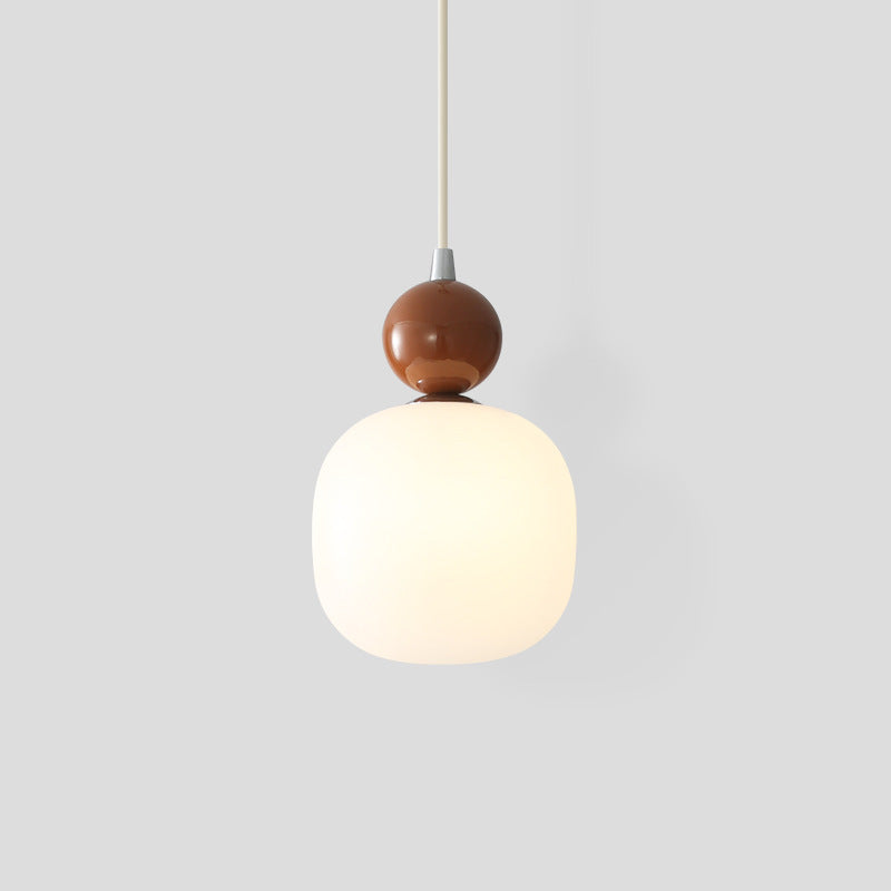 Contemporary Nordic Resin PE Ball Cylinder 1-Light Pendant Light For Bedside