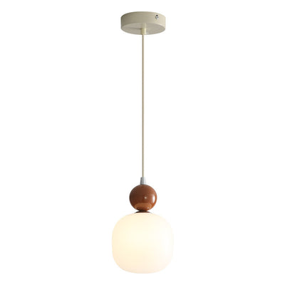 Contemporary Nordic Resin PE Ball Cylinder 1-Light Pendant Light For Bedside