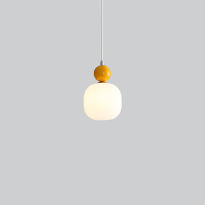 Contemporary Nordic Resin PE Ball Cylinder 1-Light Pendant Light For Bedside