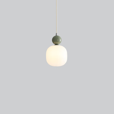 Contemporary Nordic Resin PE Ball Cylinder 1-Light Pendant Light For Bedside