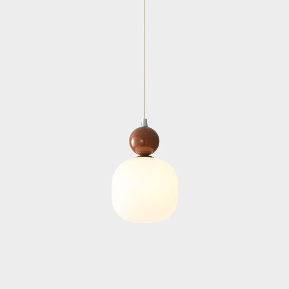 Contemporary Nordic Resin PE Ball Cylinder 1-Light Pendant Light For Bedside