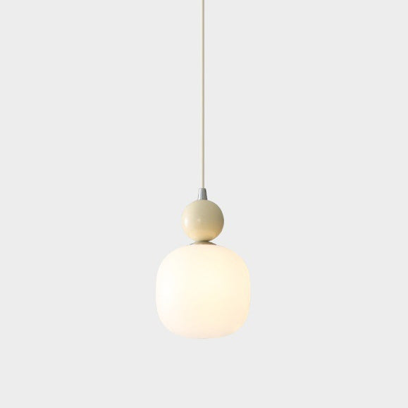 Contemporary Nordic Resin PE Ball Cylinder 1-Light Pendant Light For Bedside