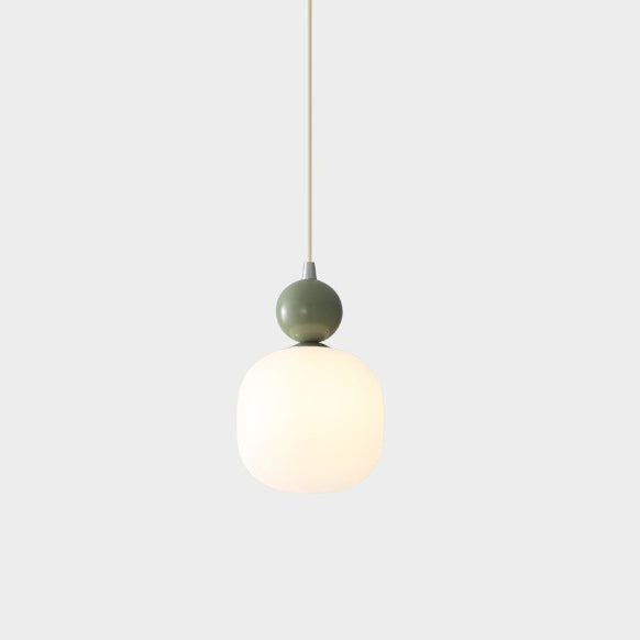 Contemporary Nordic Resin PE Ball Cylinder 1-Light Pendant Light For Bedside