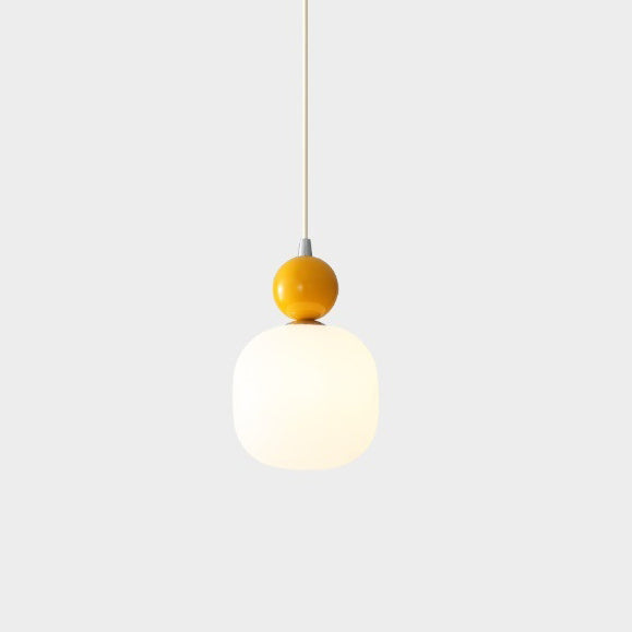 Contemporary Nordic Resin PE Ball Cylinder 1-Light Pendant Light For Bedside