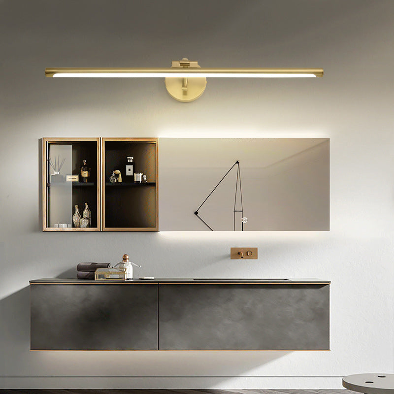 Modern Minimalist Copper Acrylic Strip LED Wall Sconce Lamp Vanity Light For Bathroom