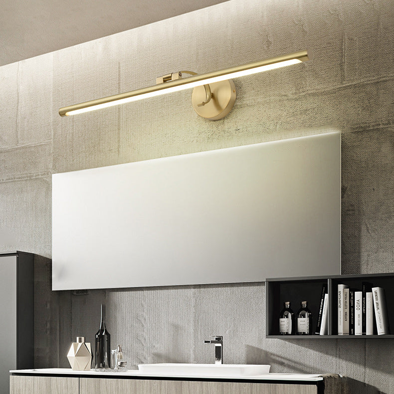 Modern Minimalist Copper Acrylic Strip LED Wall Sconce Lamp Vanity Light For Bathroom